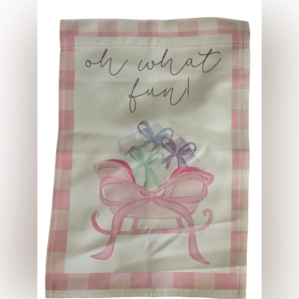 NEW Pink and White Decorative Christmas Yard Flag